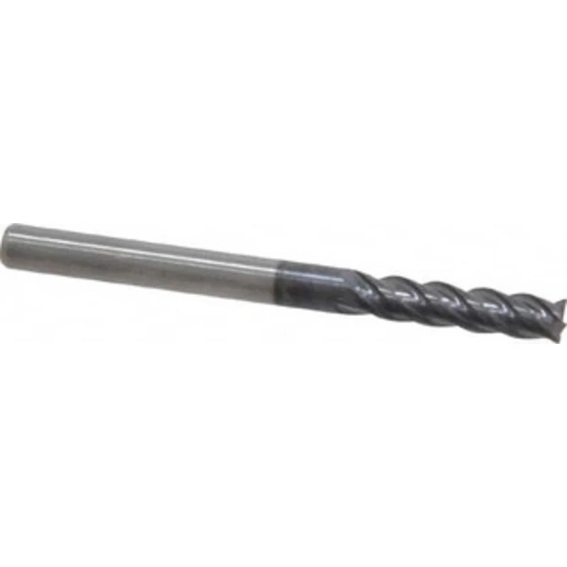 PROMAX Tools 1/8, 1/2 LOC, 1/8 Shank Diam, 1-1/2 OAL, 4 Flute, Solid Carbide Square End Mill Single End, AlTiN Finish...